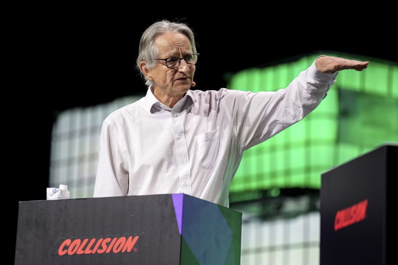 FILE - Artificial intelligence pioneer Geoffrey Hinton speaks at the Collision Conference in Toronto, Wednesday, June 19, 2024. (Chris Young/The Canadian Press via AP, File)