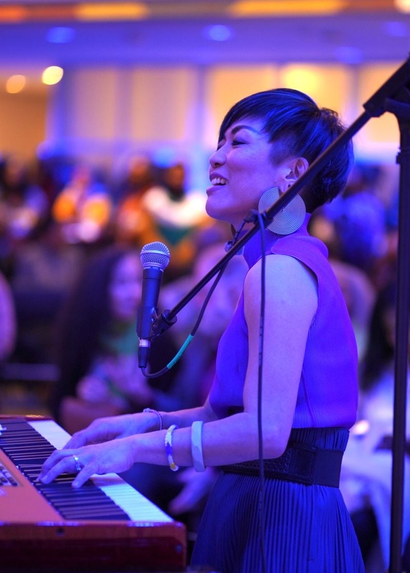 Atlanta pianist and composer, Madoka Oshima, performing at Friday Jazz Series at the High Museum of Art. (Photo by Mitchell Gant)