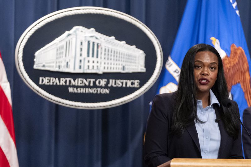 Principal Deputy Assistant Attorney General Doha Mekki speaks during a news conference at the Department of Justice, Tuesday, Sept. 24, 2024, in Washington. (AP Photo/Mark Schiefelbein)