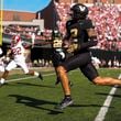 Vanderbilt linebacker Randon Fontenette (2) returns an interception for a touchdown during the first half of an NCAA college football game against Alabama, Saturday, Oct. 5, 2024, in Nashville, Tenn. (AP Photo/George Walker IV)