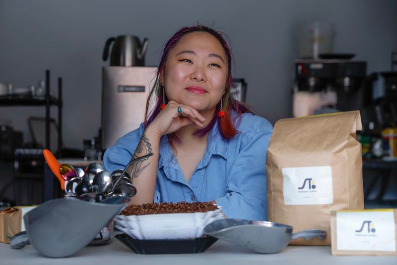 Marissa Childers is co-founder of the Atlanta-based Tanbrown Coffee, an online roasting company that specializes in Asian coffee. This year, Childers plans to compete in a brewing competition and launch a crowdfunding campaign to establish a storefront. (Natrice Miller/natrice.miller@ajc.com)