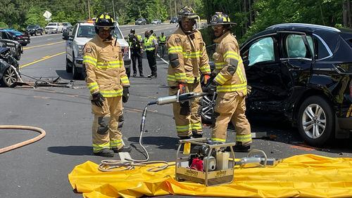 South Fulton firefighters were on the scene of a fatal crash at Jonesboro and Bethsaida roads Tuesday afternoon. Two people were killed in the wreck.