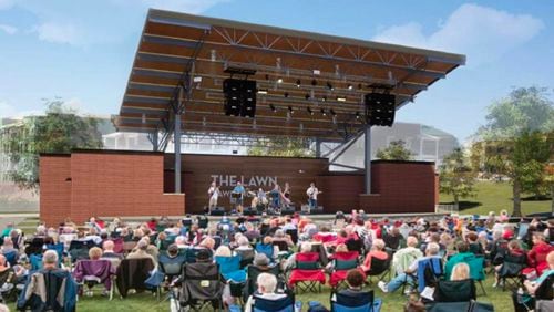 Lawrenceville will allocate $1,505,650 for construction of a new amphitheater and expanded parking at the Lawrenceville Lawn. (Courtesy City of Lawrenceville)