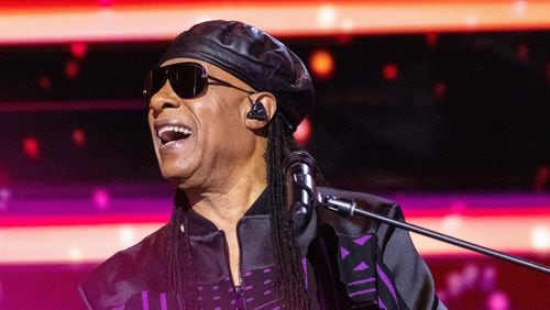 Stevie Wonder performs on the third day of the Democratic National Convention at the United Center in Chicago on Wednesday, Aug. 21, 2024. (Arvin Temkar/The Atlanta Journal-Constitution/TNS)