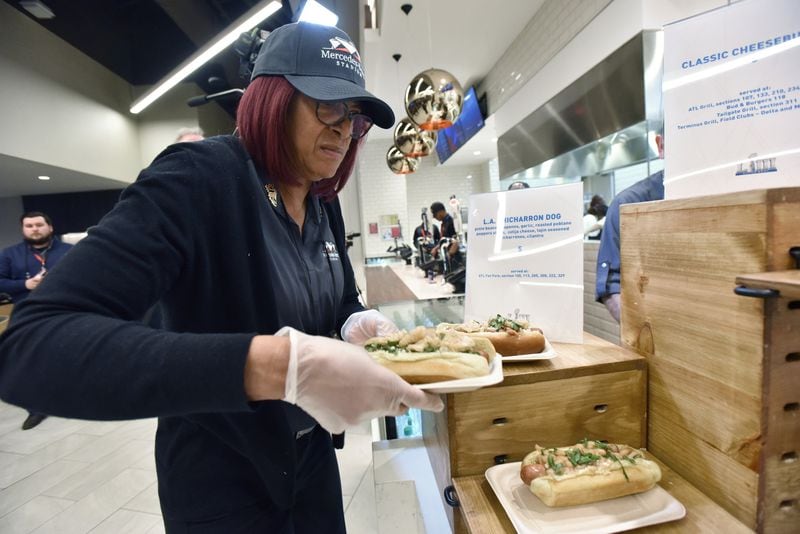 Mercedes- Benz Stadium's food and beverage staff prepare signature menu items for Super Bowl LIII on Jan. 29, 2019.