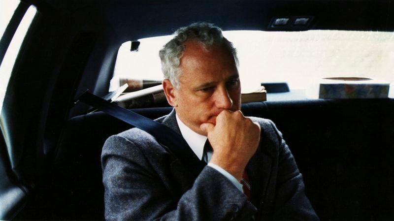 FILE - In this July 1990 photo, Oregon Gov. Neil Goldschmidt pauses during a road trip through the Columbia Gorge in Oregon. Goldschmidt, a former Oregon governor whose confession that he had sex with a 14-year-old girl in the 1970s blackened what had been a nearly sterling reputation, has died. He was 83. (Michael Lloyd/The Oregonian via AP, File)