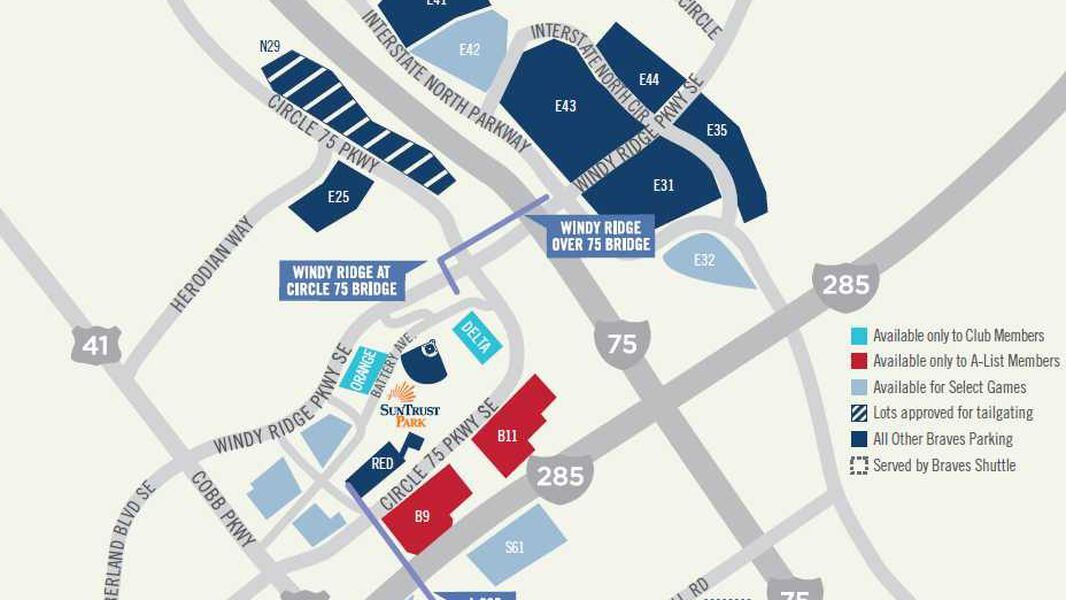 atlanta braves parking map Where To Park At Suntrust Park Braves Stadium Parking Lots Prices atlanta braves parking map