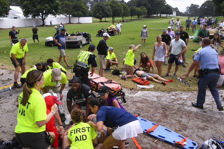 Photos: Lightning strikes during third round of Tour Championship