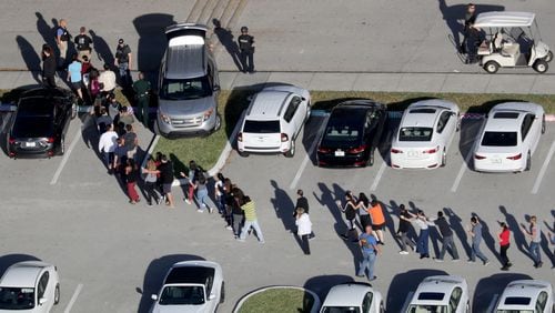 On Wednesday, Feb. 14, 2018, Nikolas Cruz opened fire in Marjory Stoneman Douglas High School, killing 17 people. The school resource officer on campus stayed outside the entire time. He was the only person on-site with a firearm and did not stop Cruz, says a University of Georgia student. (Mike Stocker/Sun Sentinel/TNS)