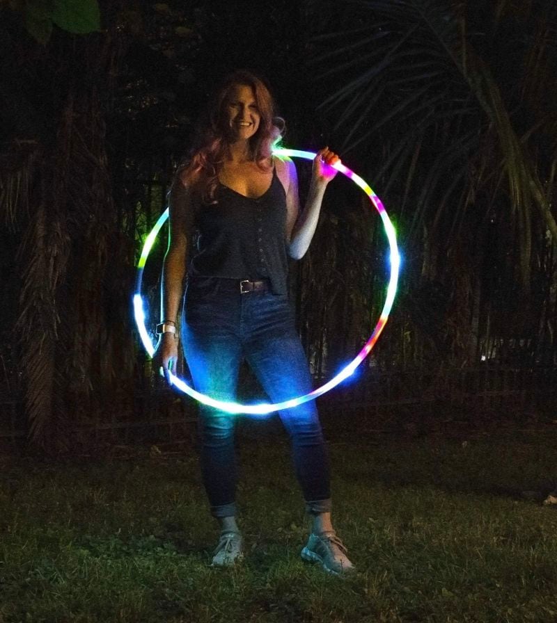 An illuminated ring toss and hoop by PoolCandy is perfect for playing games at night.
(Courtesy of PoolCandy)