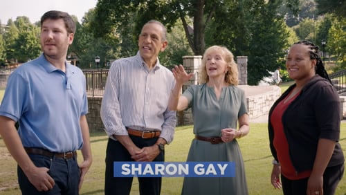 An image from the new campaign ad released by Atlanta mayoral candidate Sharon Gay. (Screenshot)