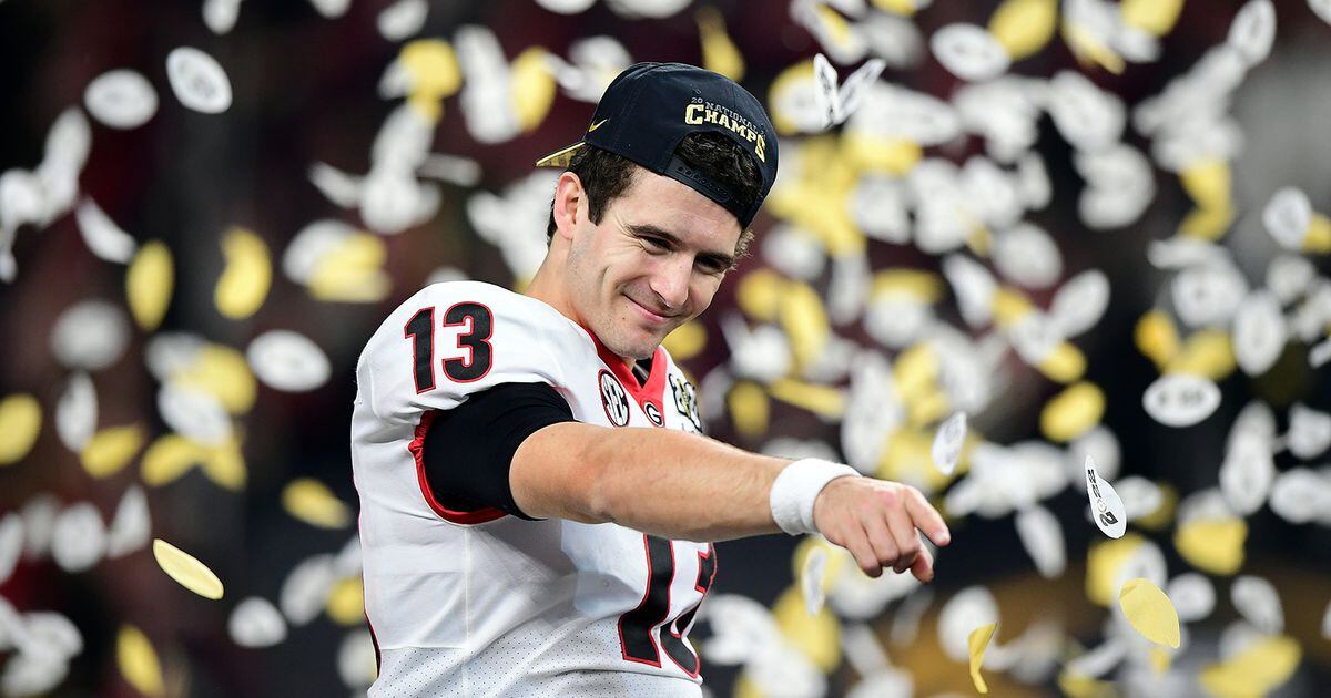 UGA's Stetson Bennett throwing first pitch at Braves' home opener