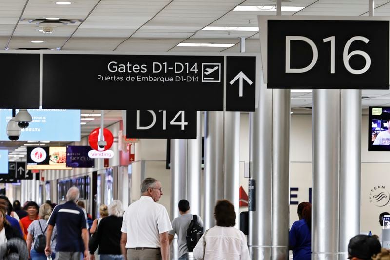 One of the airport’s biggest and most expensive undertakings will be widening the existing Concourse D.  (Natrice Miller/natrice.miller@ajc.com)
