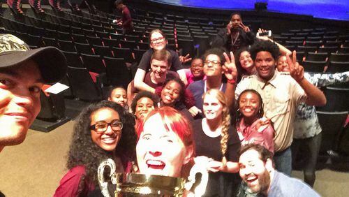 Salem High School Theatre won the trophy as Region 4-AAAA One Act Champion for their performance of “25th Annual Putnam County Spelling Bee.”