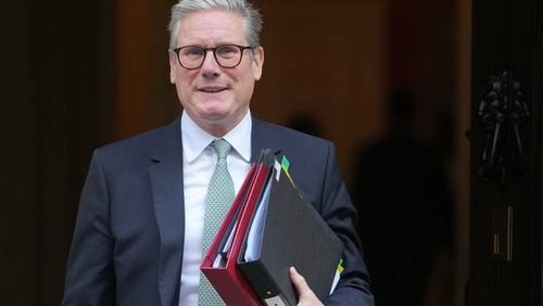 Britain's Prime Minster Keir Starmer departs 10 Downing Street to go to the House of Commons for his weekly Prime Minister's Questions in London, Wednesday, Sept. 11, 2024. (AP Photo/Kin Cheung)