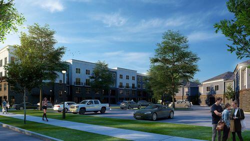 By the end of 2023, a multifamily residential project should open in downtown Powder Springs on 6.6 acres. (Rendering courtesy of Powder Springs)