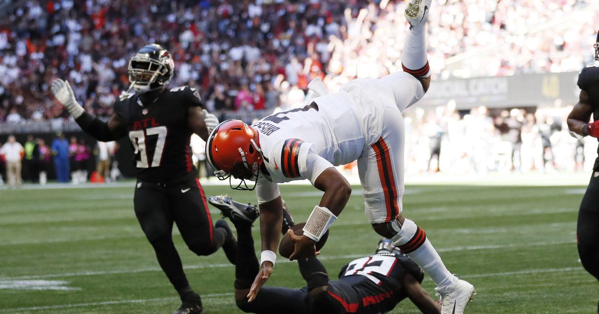 Browns lose game to Falcons on late Jacoby Brissett interception