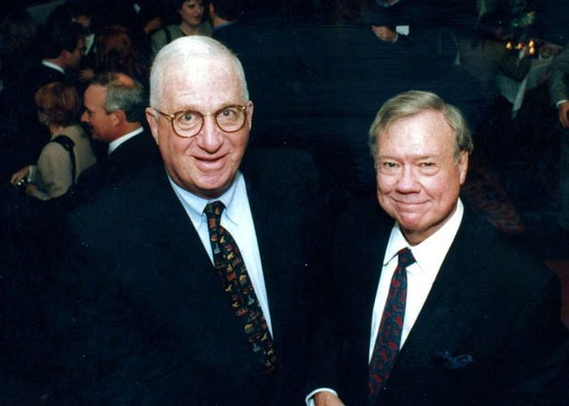 Bob Cohn (left) and Norman Wolfe at a gathering celebrating the 25th anniversary of the founding of their PR firm Cohn & Wolfe. Cohn died this past Tuesday in Tuscaloosa, Alabama. Wolfe died in 2014. 