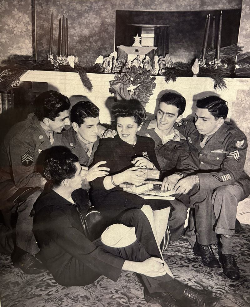 Jim Shalala, second from right, and four of his brothers served in the U.S. military during World War II. Here they are with their mother, Lucille.