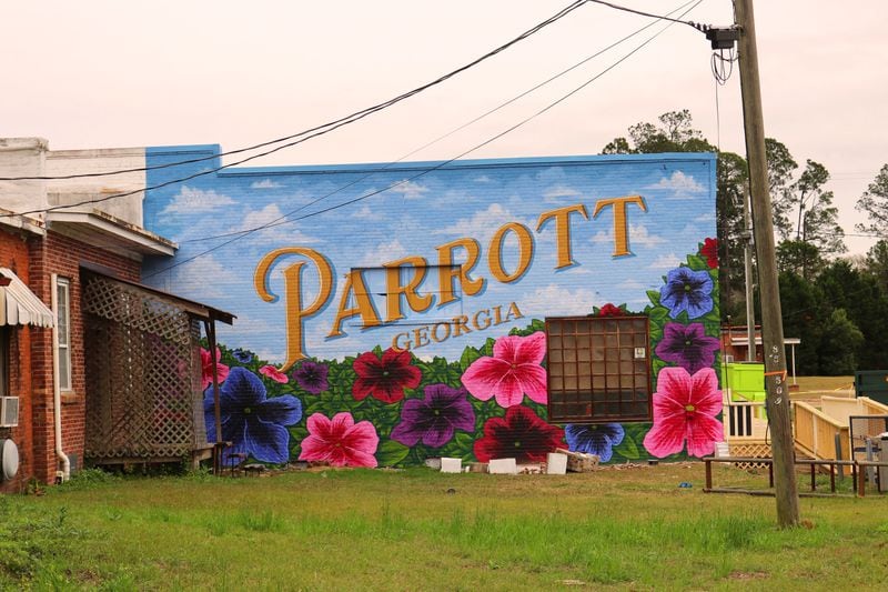 A mural greets visitors to Parrott, located between Albany and Columbus.