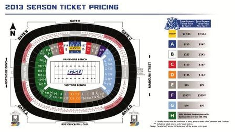 GSU football ticket prices won't change