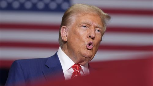 Republican presidential nominee former President Donald Trump speaks at a campaign event, Friday, Aug. 30, 2024, in Johnstown, Pa. (AP Photo/Alex Brandon)