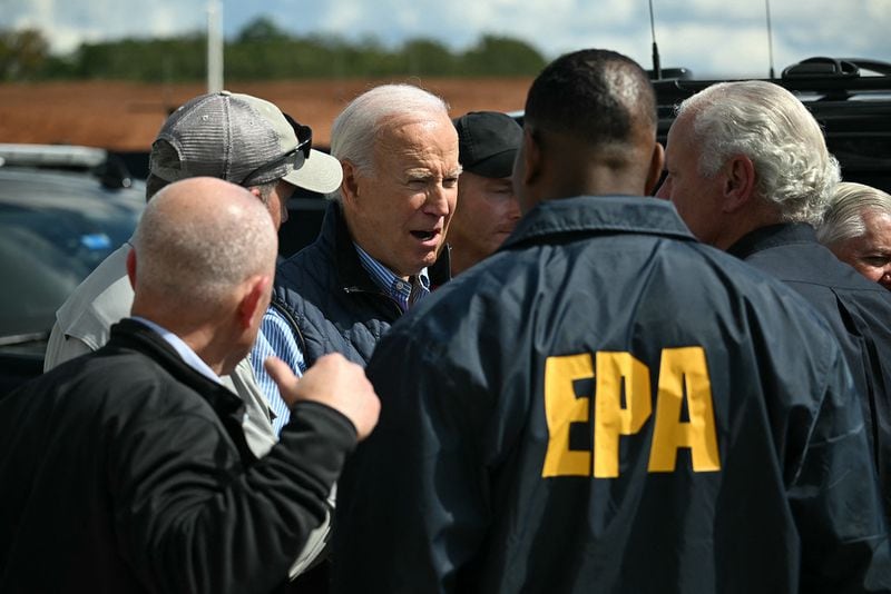 U.S. President Joe Biden surveyed damage from Hurricane Helene in South Carolina on Tuesday.