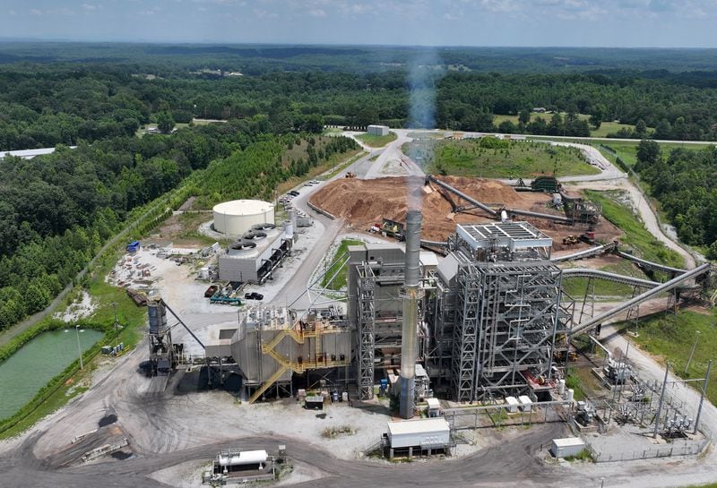 Aerial photo shows Biomass Power Plant in Carnesville, Ga. Companies connected to key Twin Pines Minerals executives have committed more than a dozen environmental violations across five states.