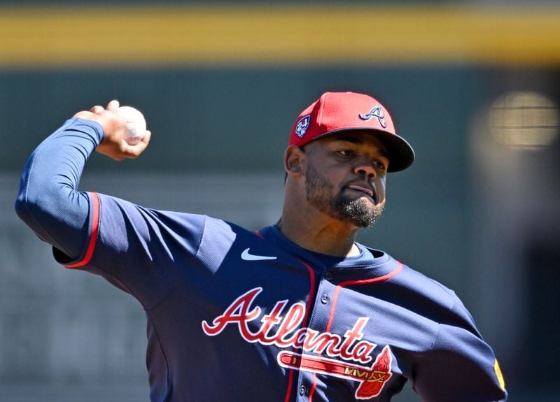 Atlanta Braves pitcher Reynaldo Lopez throws a pitch during spring training workouts last month at CoolToday Park in North Port, Florida. 