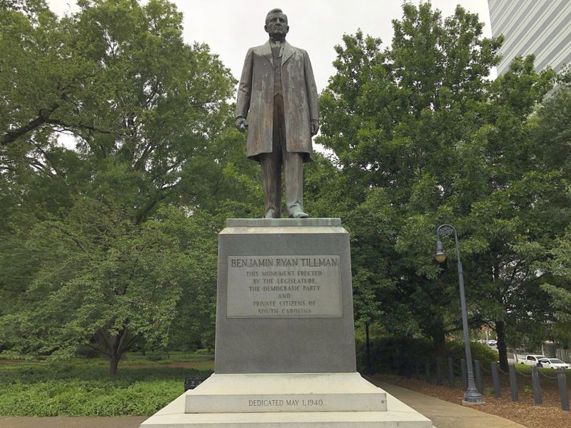 "Pitchfork" Ben Tillman led a race riot that killed four black men in 1876. Some activists want his statue removed, and Clemson University wants to remove his name from a main campus building.  