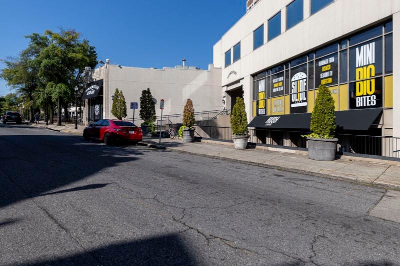 The scene of a fatal Saturday night shooting near Hush, a hookah lounge, in the Five Points neighborhood of Birmingham, Ala., Sunday, Sept. 22, 2024. (AP Photo/Vasha Hunt)