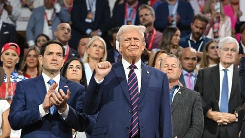 Republican presidential candidate former President Donald Trump attends the third day of the Republican National Convention, Wednesday, July 17, 2024, in downtown Milwaukee, WI. (Hyosub Shin / AJC)