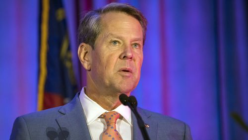 Gubernatorial candidate Governor Brian P. Kemp speaks at the Georgia School Board Association Summer conference in Savannah. (Stephen B. Morton/AJC Photo/)