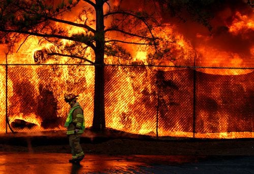 Fulton warehouse fire generates massive smoke plume