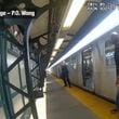 In this image from video provided by the New York Police Department, officers point their weapons towards Derell Mickles at the Sutter Avenue subway station in the Brownsville neighborhood of the Brooklyn borough of New York, on Sunday, Sept. 15, 2024. (NYPD via AP)