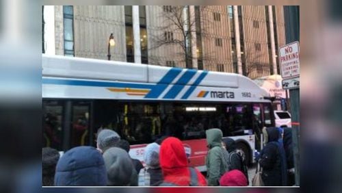 The incident at the North Avenue station has prompted bus bridges to be set up between the Peachtree Center (pictured) and Arts Center stations.