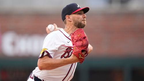 Atlanta Braves pitcher Chris Sale (51) delivers in the first inning of a baseball game against the San Francisco Giants, Wednesday, July 3, 2024, in Atlanta. (AP Photo/Brynn Anderson)