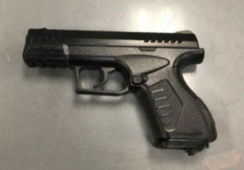 This is the BB gun police said resembled a live semi-automatic pistol.