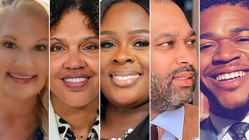 Five candidates qualified for the special election in November to fill the vacant Post 3 at-large seat on Atlanta City Council. They are (from left) Amber Connor, Nicole Evans Jones, Eshé Collins, Duvwon Robinson and Devin Barrington-Ward. AJC file photos