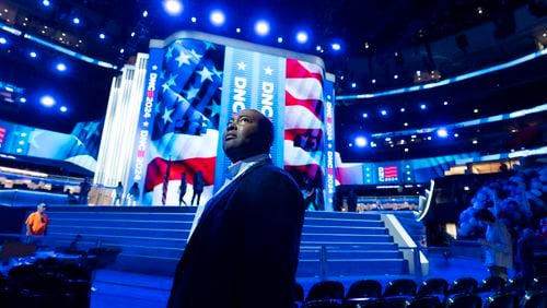 You can hear an interview with Democratic National Committee Chair Jaime Harrison on the "Politically Georgia" podcast. (AP Photo/Alex Brandon)