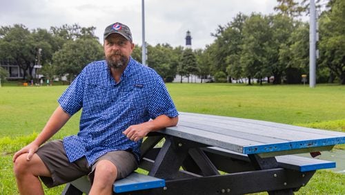 Greg Poole poses for a photo at Jaycee Park on Tuesday, August 6, 2024 in Tybee Island, GA. (AJC Photo/Katelyn Myrick)