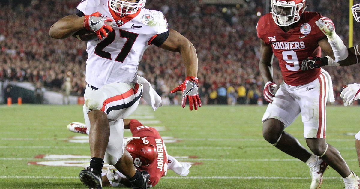 Georgia's Nick Chubb shatters records, Louisville's rush defense in Belk  Bowl