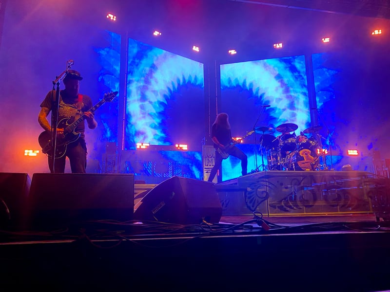 Mastodon’s set at Ameris Bank Amphitheatre included a laser light show.