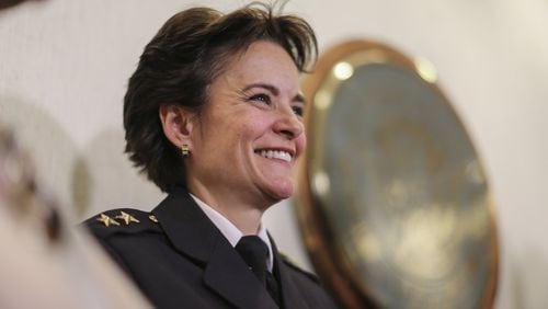 Erika Shields was introduced Wednesday as the new chief of police in Louisville, Kentucky.