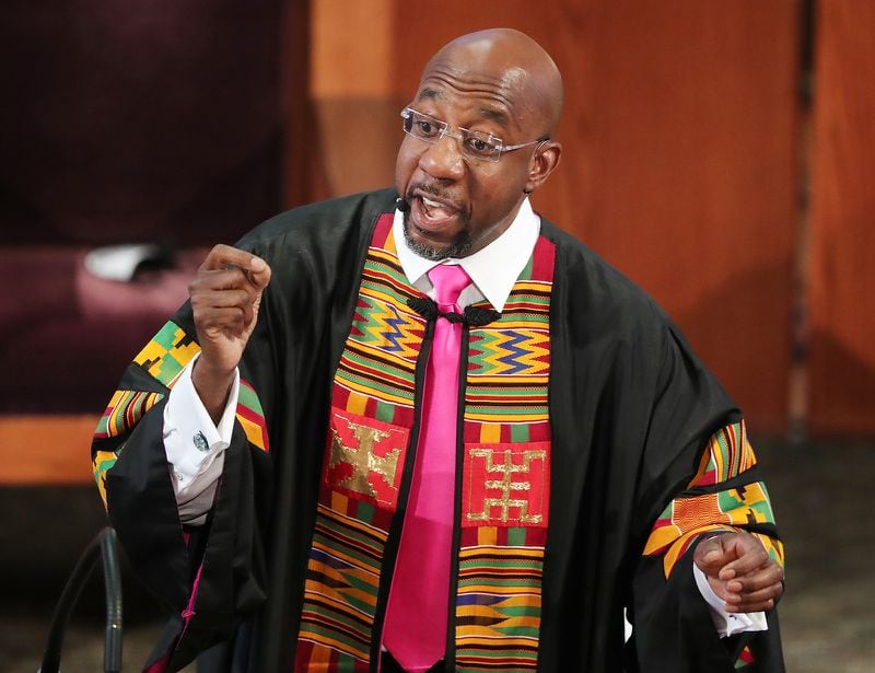 In his memoir, "A Way Out of No Way," Raphael Warnock writes about he was initially rejected for the coveted job as pastor at Ebenezer Baptist Church. He also says he wants to make sure that Ebenezer, where the Rev. Martin Luther King Jr. had preached, continues to serve as “a real church, a resilient church, not a monument.” (Curtis Compton/The Atlanta Journal-Constitution/TNS) 