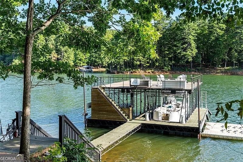 A deck sits on Lake Lanier at the singer's former house in Cumming. (Courtesy of Ansley/Christie's)