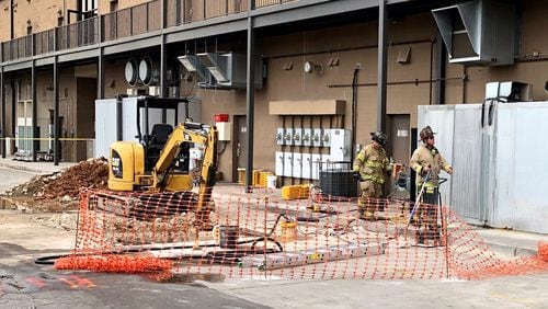 Crews were at the scene of the gas leak Monday afternoon.