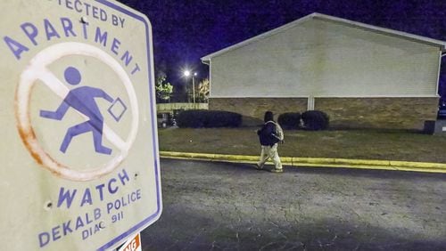 A 7-year-old girl was asleep in her bedroom when she was caught in the crossfire of a drive-by shooting Tues., Jan. 12, 2016, at the Paradise East Apartments on Bouldercrest Road. The girl was in stable condition early Wednesday. JOHN SPINK / JSPINK@AJC.COM