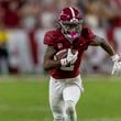 Alabama wide receiver Ryan Williams (2) grabs a pass and turns to run to the end zone for a 75-yard touchdown against Georgia during the second half of an NCAA college football game against Georgia, Saturday, Sept. 28, 2024, in Tuscaloosa, Ala. (AP Photo/Vasha Hunt)