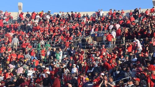 Georgia fans took over huge sections of Notre Dame Stadium when the Bulldogs played there in 2017. (Jeff Sentell/DawgNation)